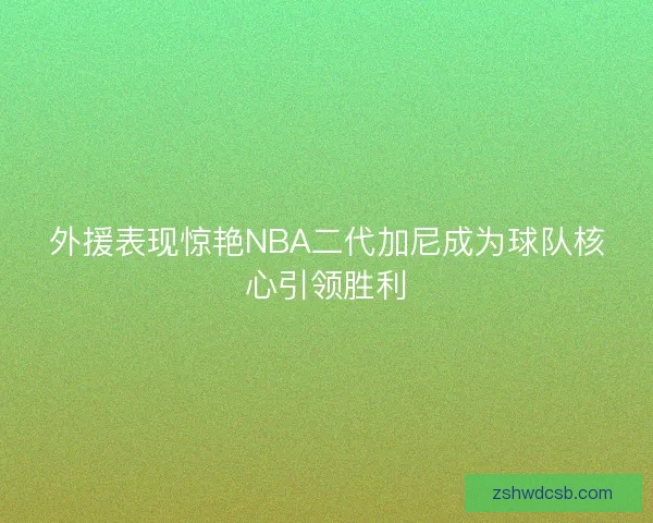 外援表现惊艳NBA二代加尼成为球队核心引领胜利